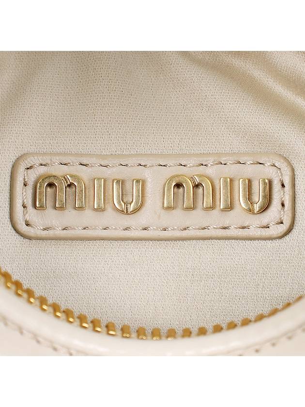 Logo Leather Hobo Shoulder Bag White - MIU MIU - BALAAN 10