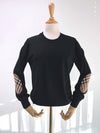 Check Patch Merino Wool Knit Top Black - BURBERRY - BALAAN 2