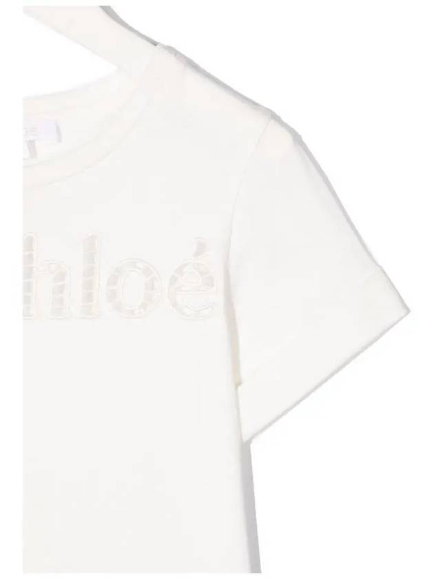 Kids Logo Embroidered T Shirt White C15D46 117 - CHLOE - BALAAN 4