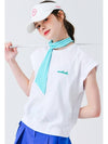 Scarf Point Sleeveless T-Shirt WHITE&BLUE - MONBIRDIE GOLF - BALAAN 6