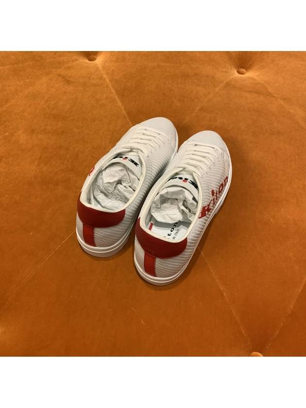 Mesh Logo Running Low Top Sneakers Red White - KITON - BALAAN 6