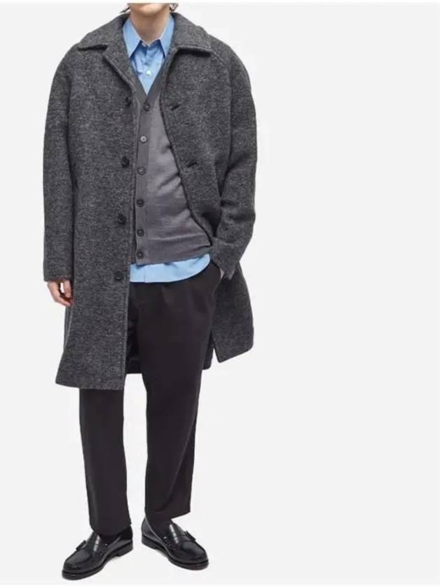 Samuel V-Neck Wool Cardigan Dark Grey - A.P.C. - BALAAN 3