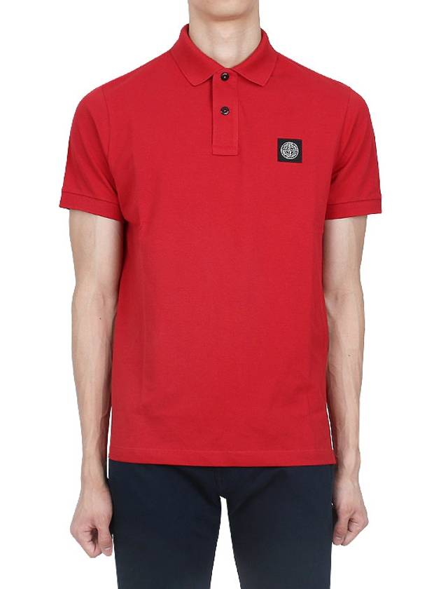 Pique Stretch Cotton Short Sleeve Polo Shirt Red - STONE ISLAND - BALAAN 2