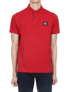 Pique Stretch Cotton Short Sleeve Polo Shirt Red - STONE ISLAND - BALAAN 3