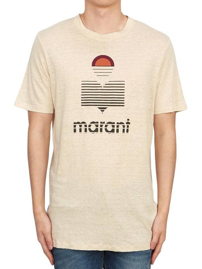 Karman Logo Linen Short Sleeve T-Shirt Ecru - ISABEL MARANT - BALAAN 2