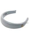 Logo Patent Leather Headband Pearl Grey - MIU MIU - BALAAN 2