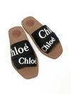 Woody Logo Flat Mule Slippers Black - CHLOE - BALAAN 5