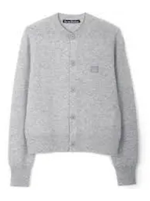 Face Patch Crop Cardigan Light Grey Melange - ACNE STUDIOS - BALAAN 2