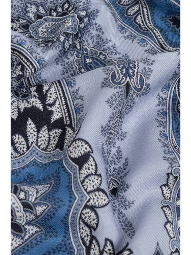 Etro Cashmere Scarf With Decorative Pattern, Men's, Blue - ETRO - BALAAN 3