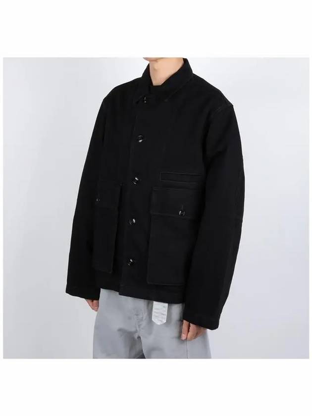 Boxy Oversized Denim Jacket Black - LEMAIRE - BALAAN 3