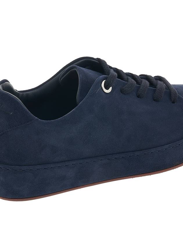 Women's Nuage Suede Goat Skin Low Top Sneakers Navy - LORO PIANA - BALAAN 11