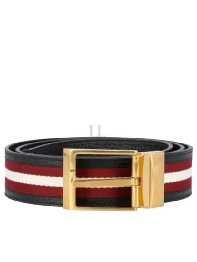 Shiffie Leather Belt Red Black - BALLY - BALAAN 2