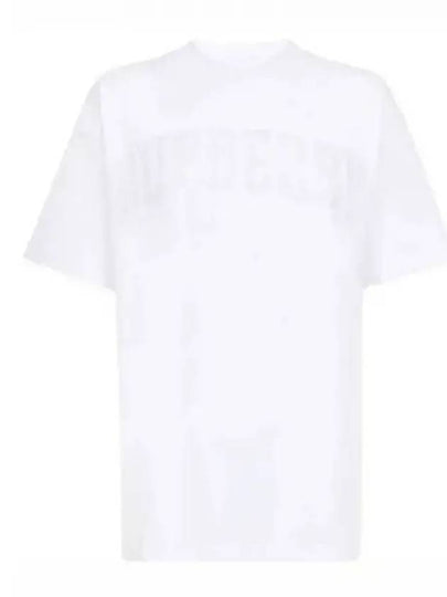 Lace Logo Cotton Oversized Short Sleeve T-Shirt White - BURBERRY - BALAAN 2