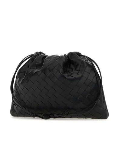 Intrecciato Medium Calfskin Bucket Bag Black - BOTTEGA VENETA - BALAAN 1