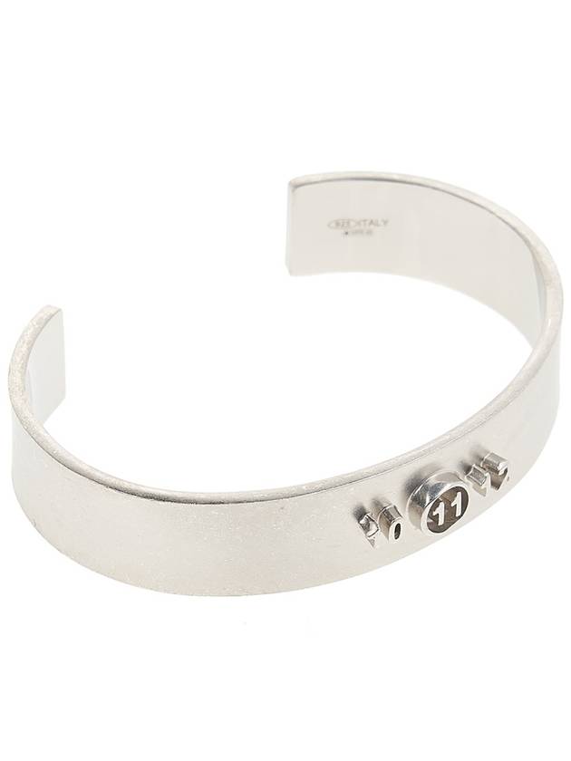 Number Logo Wide Cuff Bracelet Silver - MAISON MARGIELA - BALAAN 3