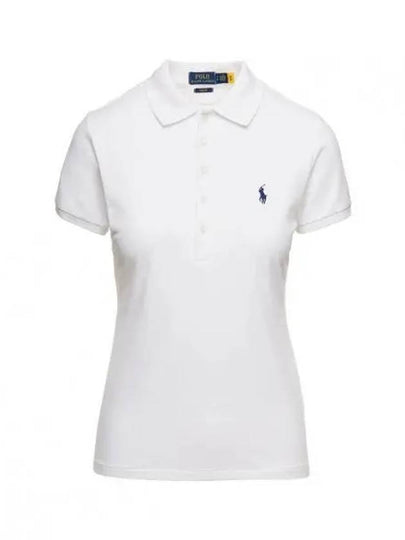 Women's Julie Embroidered Logo Short Sleeve Polo Shirt White - POLO RALPH LAUREN - BALAAN 2