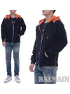 Hooded Zip-Up Jacket Orange Black - BALMAIN - BALAAN 2