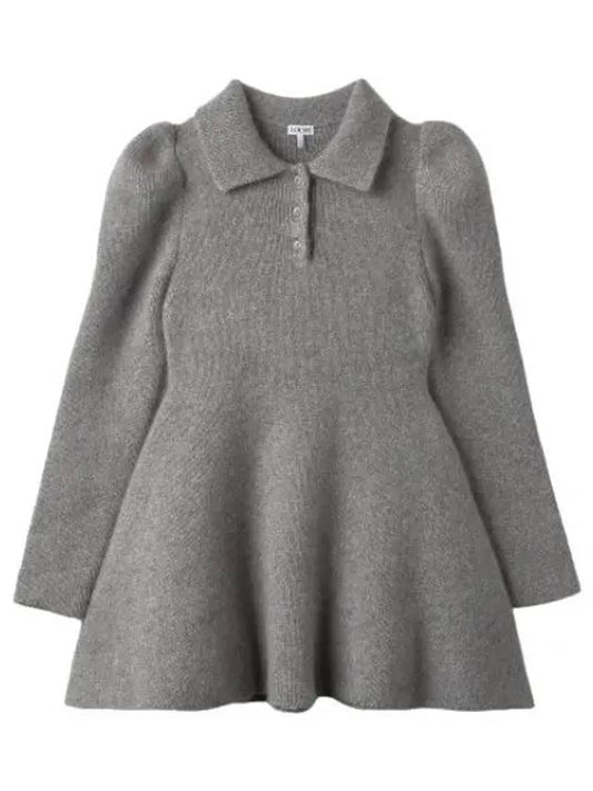 Cashmere mini dress gray - LOEWE - BALAAN 1