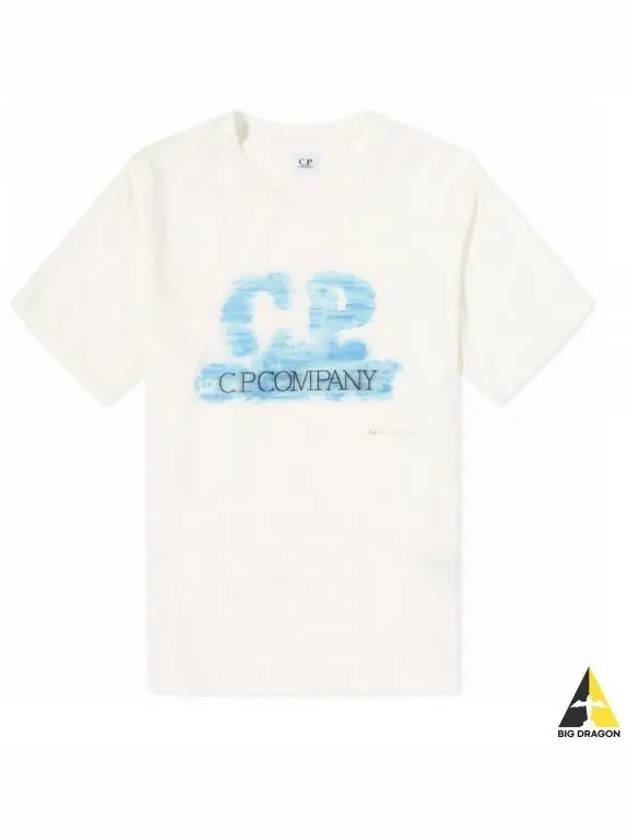 24/1 Jersey Artisanal Logo Short Sleeve T-Shirt White - CP COMPANY - BALAAN 2