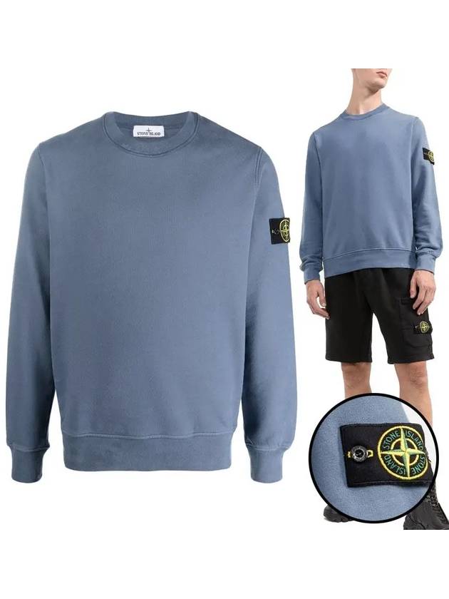 Wappen Patch Crew Neck Sweatshirt Avio Blue - STONE ISLAND - BALAAN 2