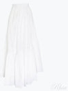 Maxi Frill High Waist A-line Skirt White - PATOU - BALAAN 2