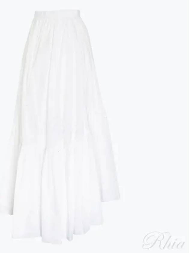 Maxi Frill High Waist A-line Skirt White - PATOU - BALAAN 2