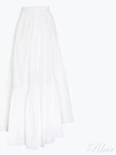 Maxi Frill High Waist A-line Skirt White - PATOU - BALAAN 2