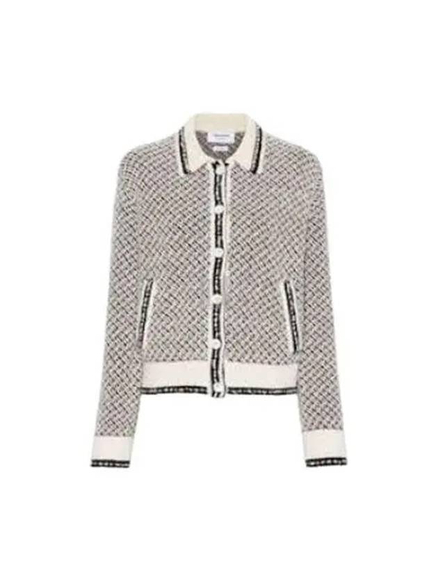 Spread Collar Tweed Virgin Wool Bomber Jacket - THOM BROWNE - BALAAN 2