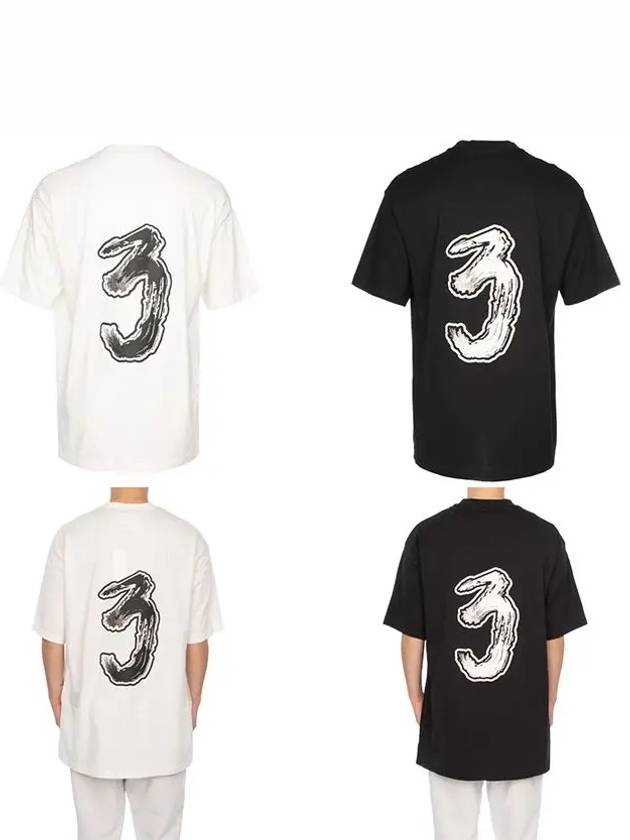 Graphic Logo Cotton Short Sleeve T-Shirt Black - Y-3 - BALAAN 7