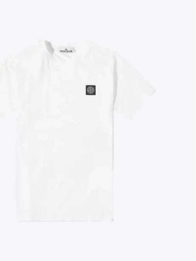 Logo Patch Cotton Short Sleeve T-Shirt White - STONE ISLAND - BALAAN 2