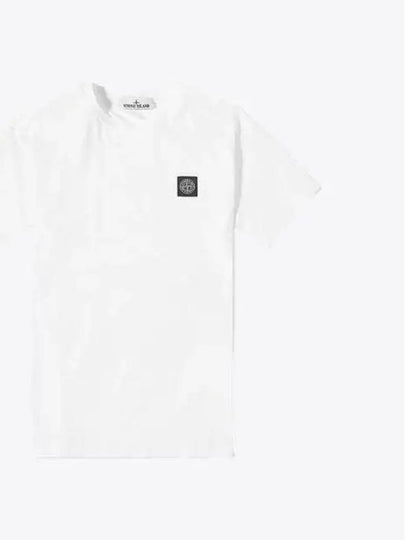 Logo Patch Cotton Short Sleeve T-Shirt White - STONE ISLAND - BALAAN 2