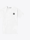 Logo Patch Cotton Short Sleeve T-Shirt White - STONE ISLAND - BALAAN 2