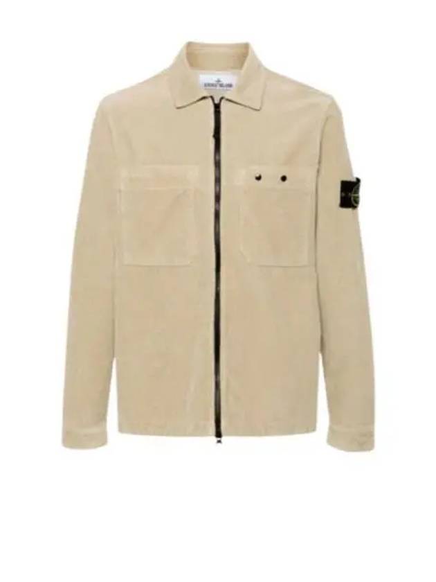 Wappen patch corduroy cotton jacket beige - STONE ISLAND - BALAAN 2