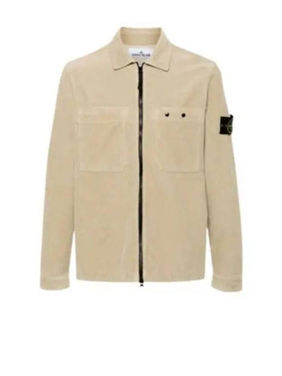 Organic Cotton Corduroy Zip-Up Jacket Beige - STONE ISLAND - BALAAN 2