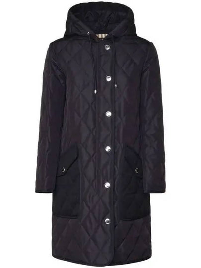 Diamond Quilted Hooded Single Coat Black - BURBERRY - BALAAN 2