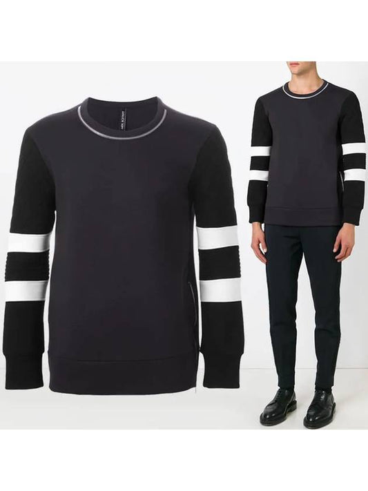 11th Anniversary Quilted Sleeve Color Scheme Sweatshirt PBJS12V C3554 052 - NEIL BARRETT - BALAAN 2