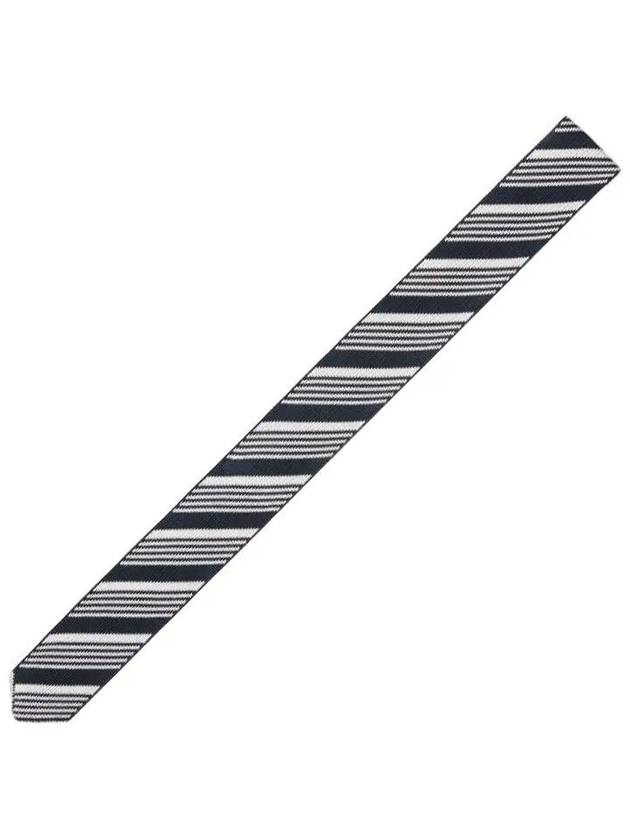 Striped Silk Tie Navy - THOM BROWNE - BALAAN 3