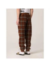 Check Fleece Track Pants Brown - BURBERRY - BALAAN 4