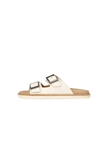 Men s Grainy Leather Urban Slides Ivory 270447 - BRUNELLO CUCINELLI - BALAAN 1