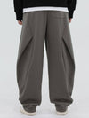 Side Tuck Wide Balloon Sweatpants Charcoal Grey - MACASITE - BALAAN 2