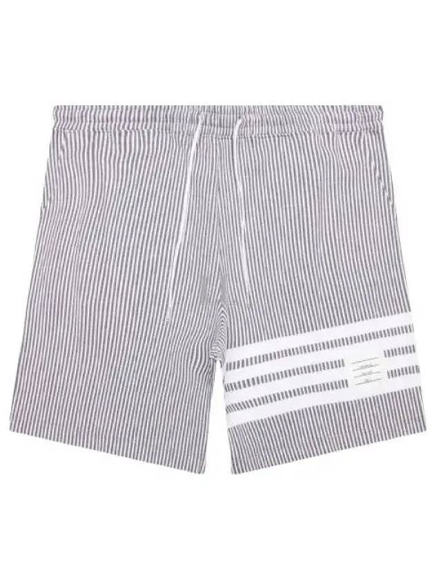 Seersucker Loopback 4-Bar Sweat Shorts Light Grey - THOM BROWNE - BALAAN 2