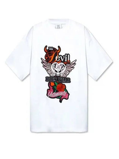 Devil Graphic Short Sleeve T-Shirt White - VETEMENTS - BALAAN 1