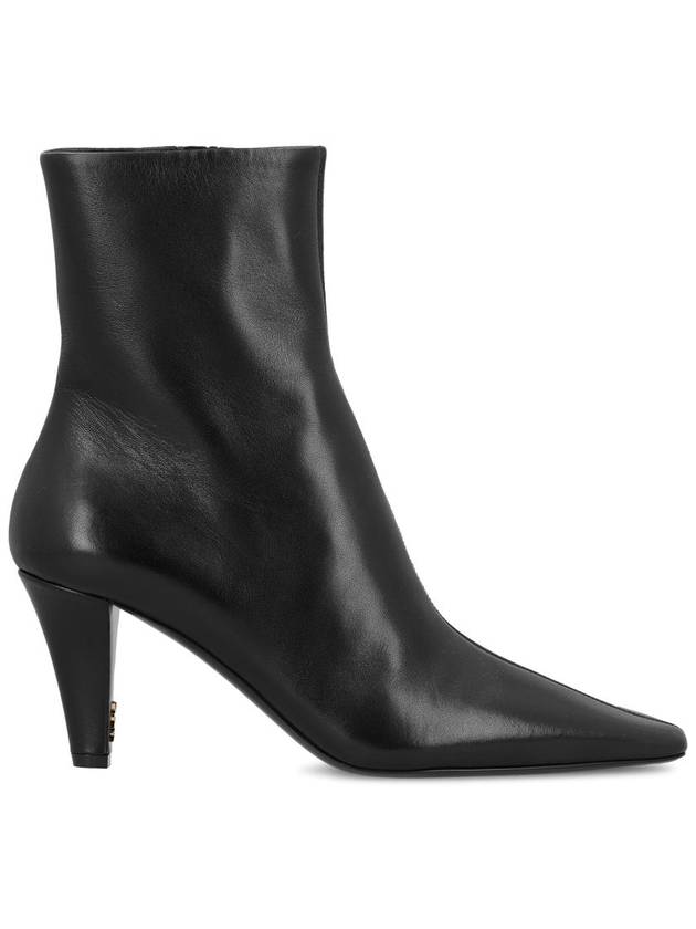 Jill Leather Ankle Boots Black - SAINT LAURENT - BALAAN 1