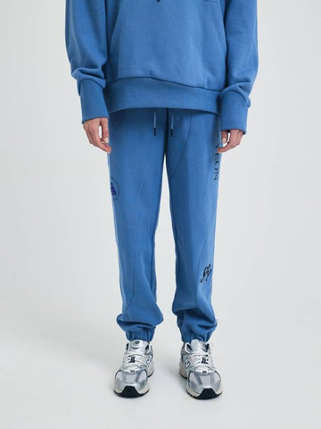 Wave Logo Sweatpants Blue - SAY-_YEON - BALAAN 1