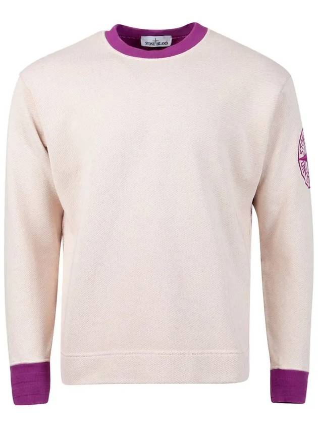 Embroidered Logo Two Tone Sweatshirt Purple Light Pink - STONE ISLAND - BALAAN 3