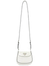 Cleo Brushed Leather Mini Shoulder Bag White - PRADA - BALAAN 9