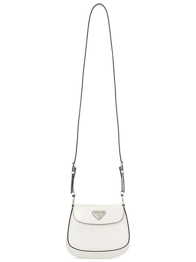 Cleo Brushed Leather Mini Shoulder Bag White - PRADA - BALAAN 9