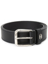 Interlocking G Detail Leather Belt Black - GUCCI - BALAAN 2