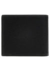 Men's Silver Hardware Logo Saffiano Half Wallet Black - PRADA - BALAAN 3