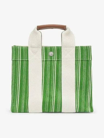 XS Striped Linen Tote Bag Green TOTEXSFGREEN - RUE DE VERNEUIL - BALAAN 1